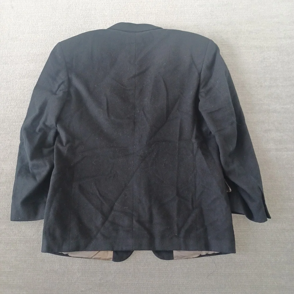 Alan Lebow Cashmere Sport Coat Blazer Mens 44R Black‎ Single Breast Soft